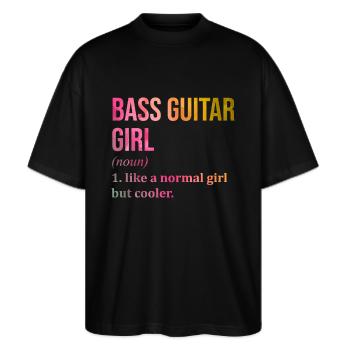 Bass Bass Bass - Ekologisk Oversized T-shirt Unisex Stanley/Stella Blaster 2.0 - svart - Fram - Alina (178cm) & Michal (187cm)