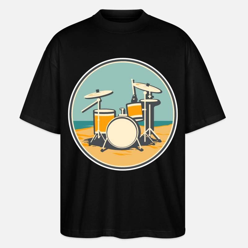 Illustration de batterie - T-shirt bio Blaster 2.0 coupe oversize Stanley/Stella Unisexe - noir