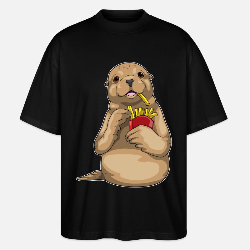 Frites de phoque - T-shirt bio Blaster 2.0 coupe oversize Stanley/Stella Unisexe - noir