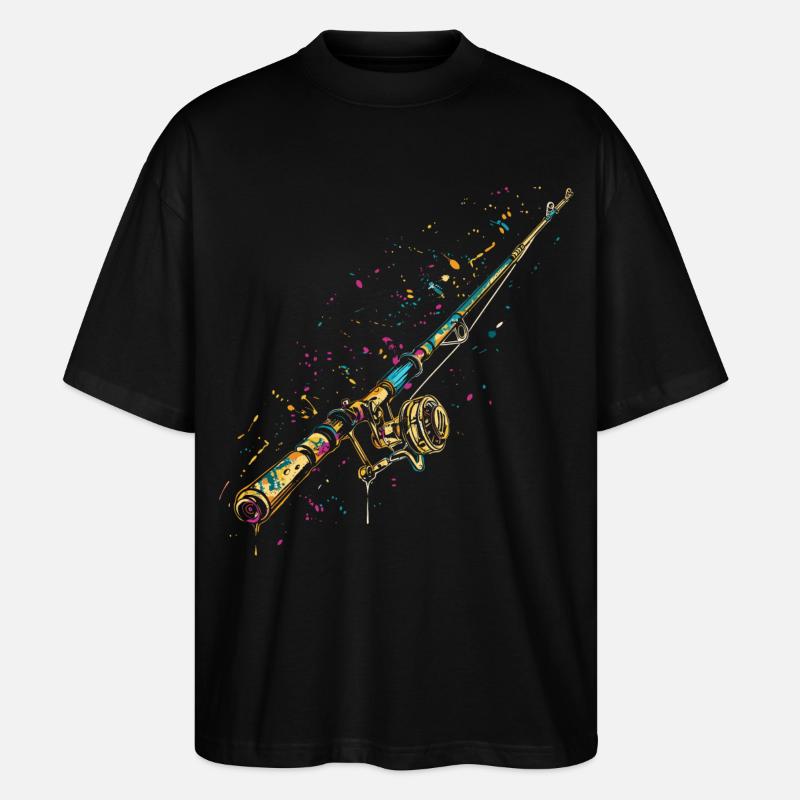 Graffiti de canne à pêche - T-shirt bio Blaster 2.0 coupe oversize Stanley/Stella Unisexe - noir