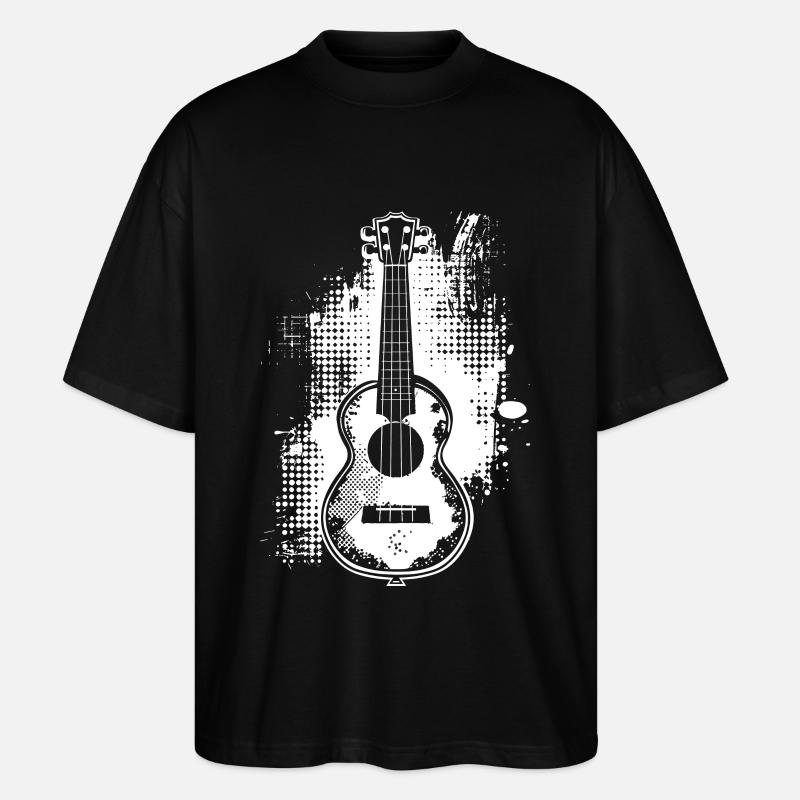Ukulele Sketch - Stanley/Stella Oversized Unisex Organic T-shirt Blaster 2.0 - black