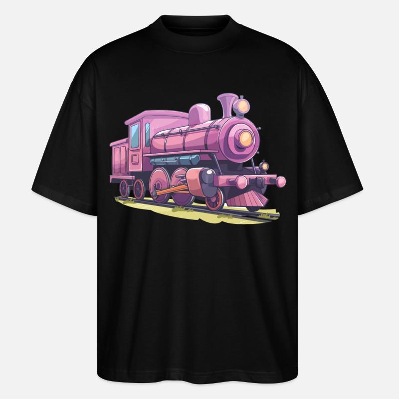 Lokomotive Comic Look - Stanley/Stella Oversized Unisex Bio T-Shirt Blaster 2.0 - Schwarz