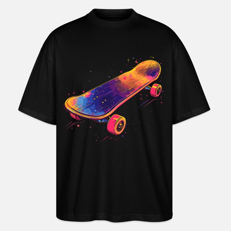 Illustration de planche à roulettes - T-shirt bio Blaster 2.0 coupe oversize Stanley/Stella Unisexe - noir