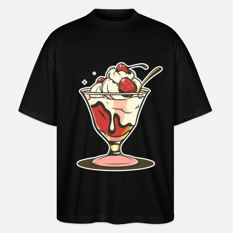 Dessin de coupe glacée - T-shirt bio Blaster 2.0 coupe oversize Stanley/Stella Unisexe - noir