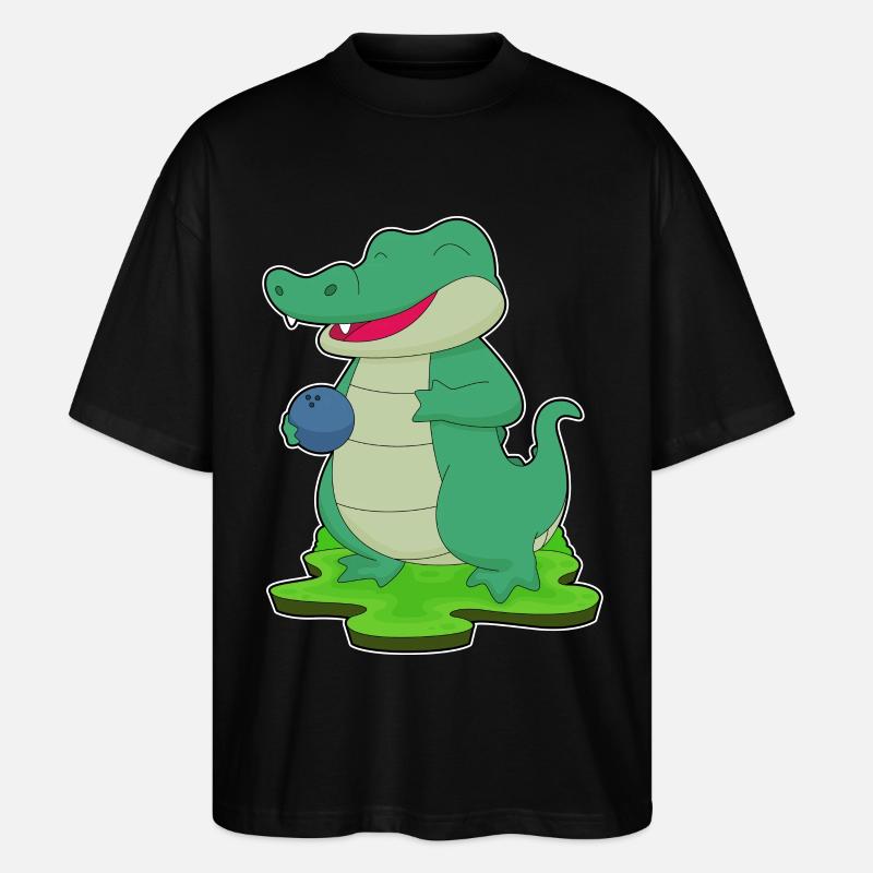 Crocodile Bowling Bowling Ball - Stanley/Stella Oversized Unisex Organic T-shirt Blaster 2.0 - black