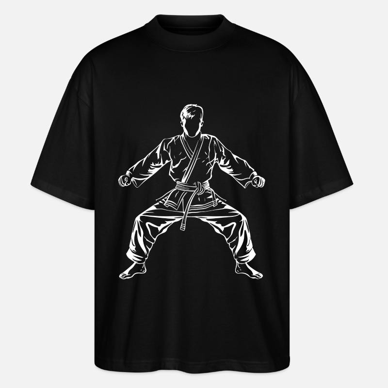 Dessin de garçon de karaté - T-shirt bio Blaster 2.0 coupe oversize Stanley/Stella Unisexe - noir