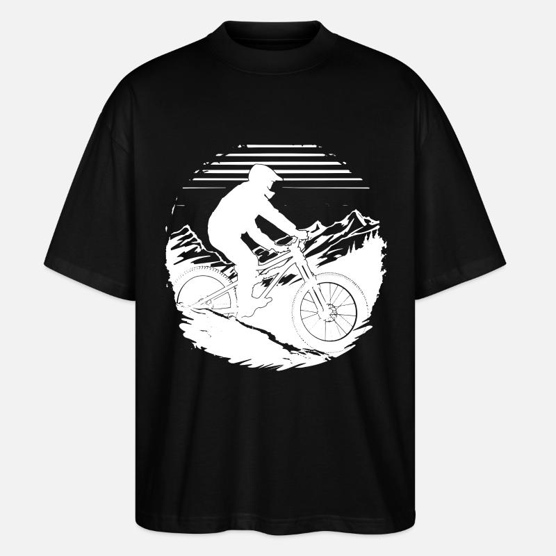 Mountainbiker Zeichnung - Stanley/Stella Oversized Unisex Bio T-Shirt Blaster 2.0 - Schwarz