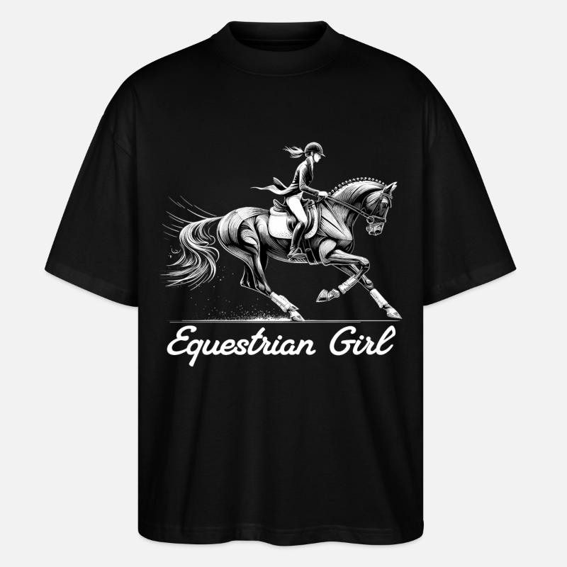 Reiterin Pferd Mädchen Pferdemädchen Geschenk - Stanley/Stella Oversized Unisex Bio T-Shirt Blaster 2.0 - Schwarz