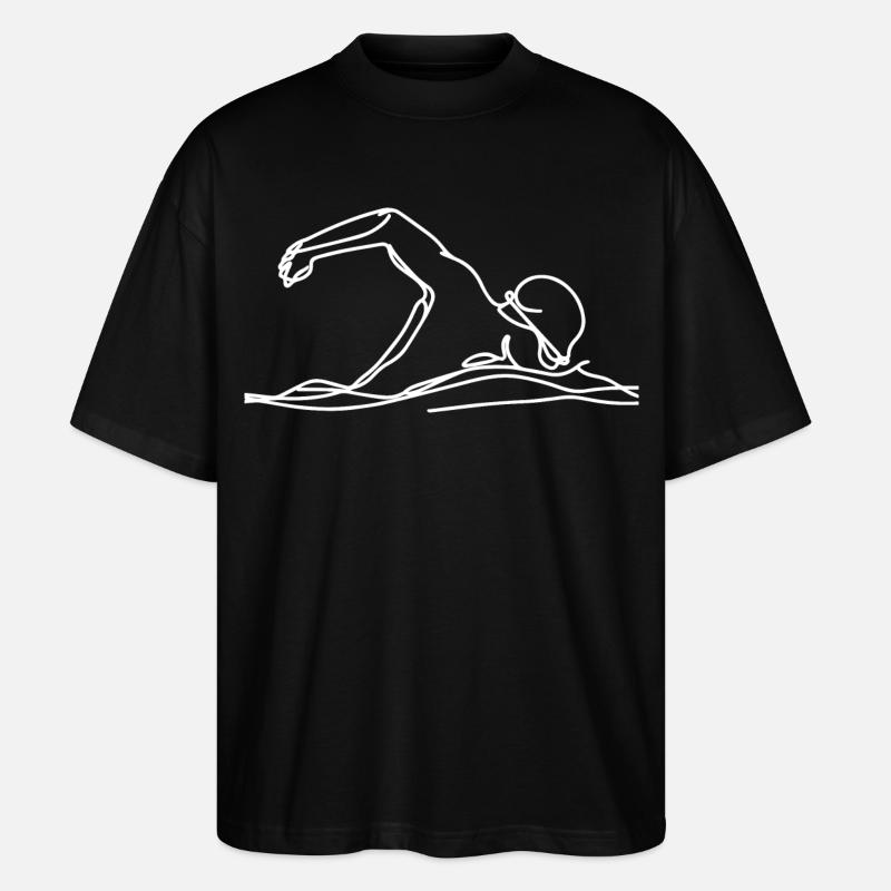 Wettkampfschwimmer Grafik - Stanley/Stella Oversized Unisex Bio T-Shirt Blaster 2.0 - Schwarz