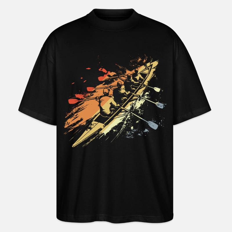 Graphique de l’équipe d’aviron rétro - T-shirt bio Blaster 2.0 coupe oversize Stanley/Stella Unisexe - noir