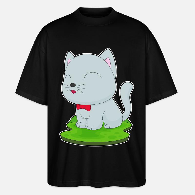 Katze Fliege - Stanley/Stella Oversized Unisex Bio T-Shirt Blaster 2.0 - Schwarz