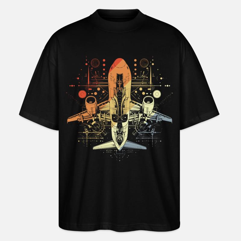 Dessin d’avion Look rétro - T-shirt bio Blaster 2.0 coupe oversize Stanley/Stella Unisexe - noir