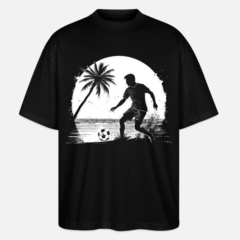 Fußball Junge Zeichnung - Stanley/Stella Oversized Unisex Bio T-Shirt Blaster 2.0 - Schwarz