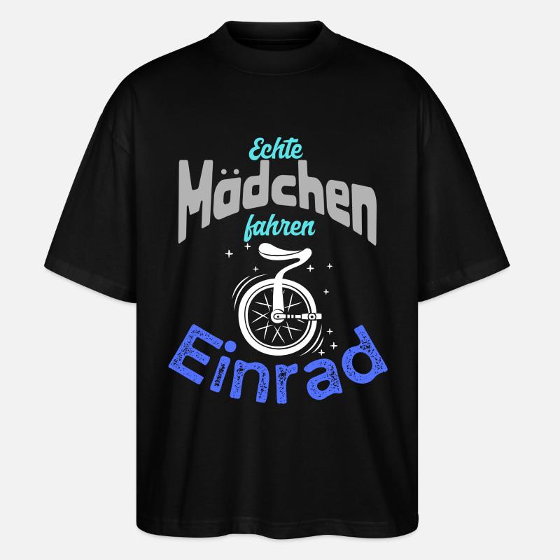 Echte Mädchen fahren Einrad - Stanley/Stella Oversized Unisex Bio T-Shirt Blaster 2.0 - Schwarz