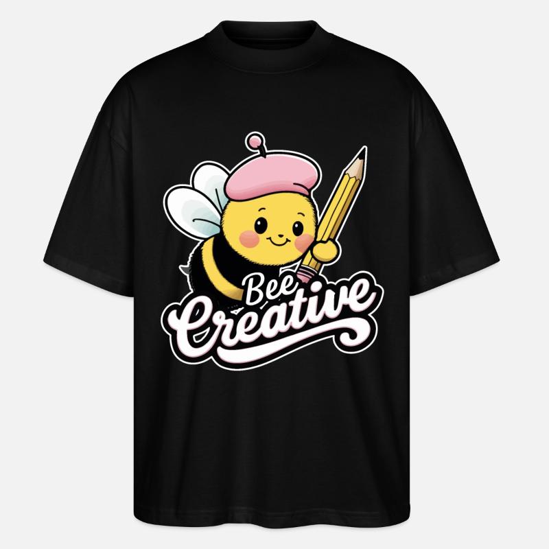 kreative Biene Bee be creative - Stanley/Stella Oversized Unisex Bio T-Shirt Blaster 2.0 - Schwarz