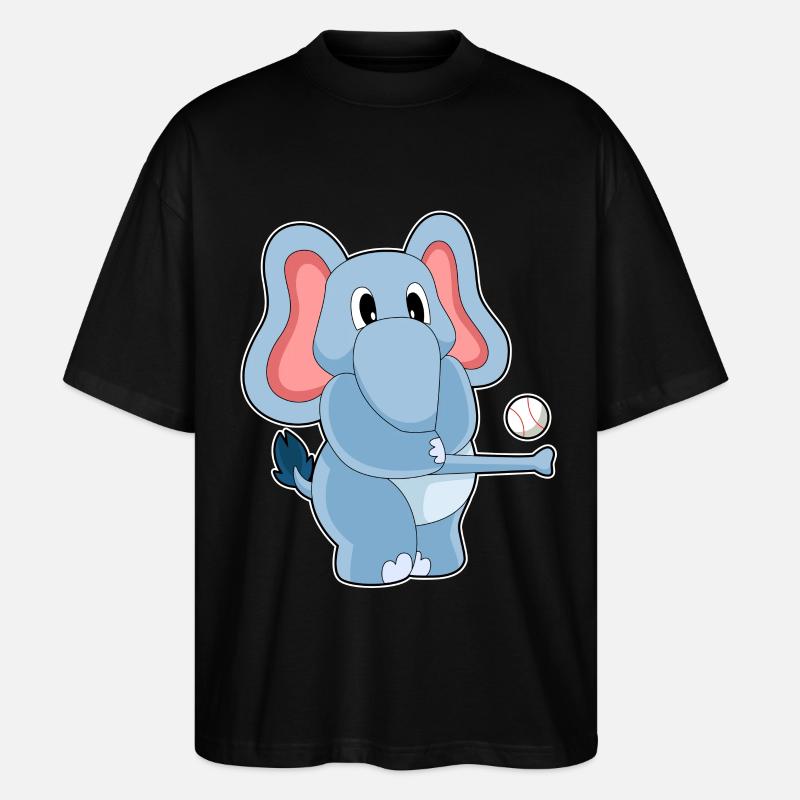 Elefant Baseball Sport - Stanley/Stella Oversized Unisex Bio T-Shirt Blaster 2.0 - Schwarz