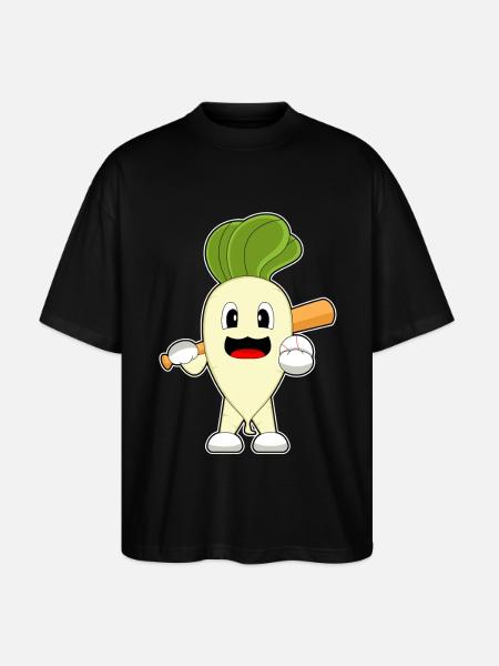 Radish Baseball Baseball Bat - Stanley/Stella Oversized Unisex Organic T-shirt Blaster 2.0 - black
