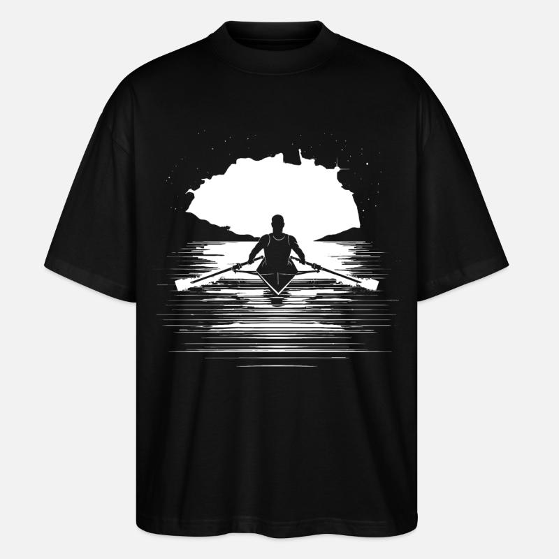 Dessin du rameur - T-shirt bio Blaster 2.0 coupe oversize Stanley/Stella Unisexe - noir
