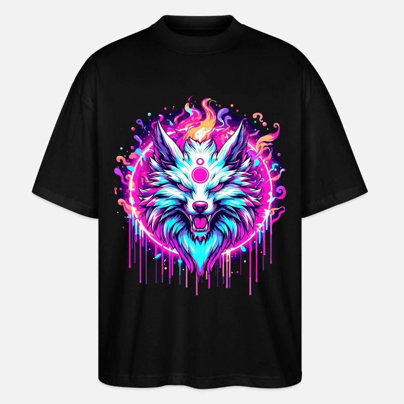 Psychedelischer Fuchs - Stanley/Stella Oversized Unisex Bio T-Shirt Blaster 2.0 - Schwarz