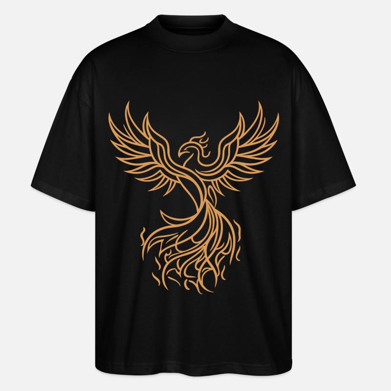 Phönix Mythischer Feuervogel Auferstehender Stammeskunst - Stanley/Stella Oversized Unisex Bio T-Shirt Blaster 2.0 - Schwarz