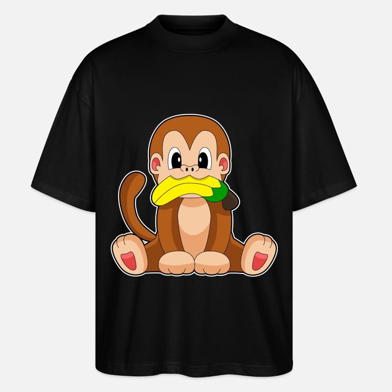 Affe Banane - Stanley/Stella Oversized Unisex Bio T-Shirt Blaster 2.0 - Schwarz