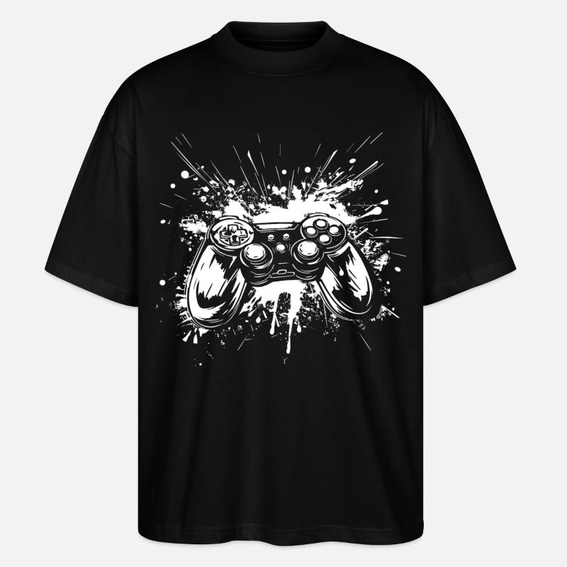 Manettes de jeu - T-shirt bio Blaster 2.0 coupe oversize Stanley/Stella Unisexe - noir