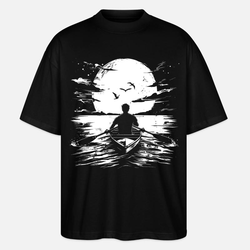 Ruderer Zeichnung - Stanley/Stella Oversized Unisex Bio T-Shirt Blaster 2.0 - Schwarz