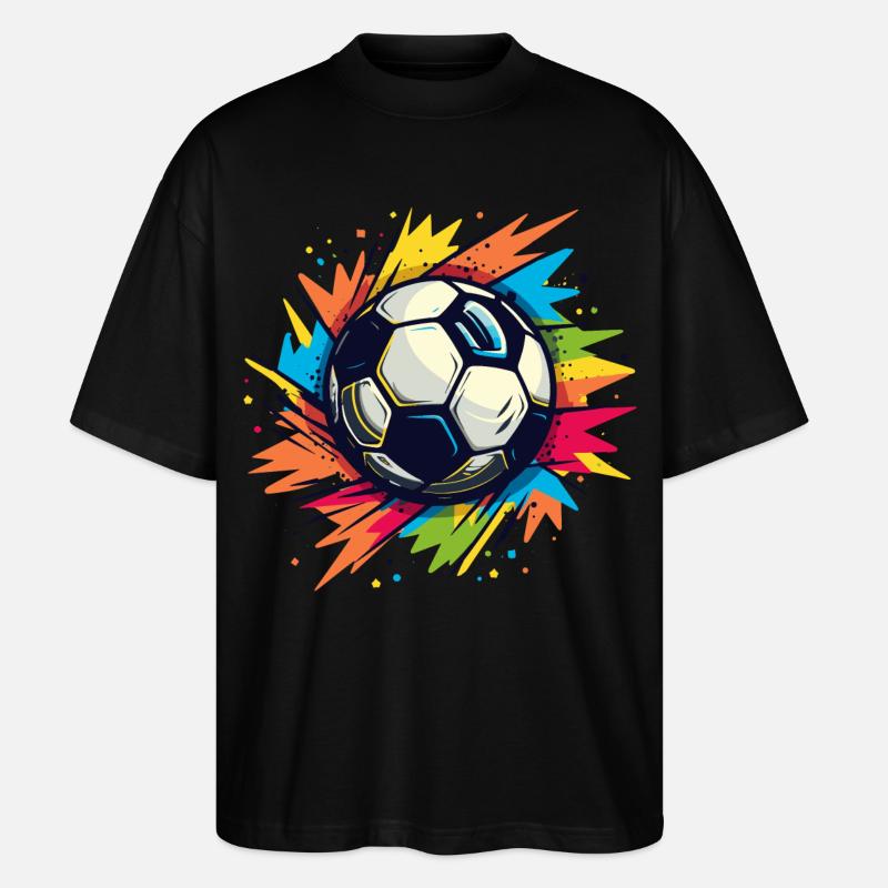 Fußball Graffiti - Stanley/Stella Oversized Unisex Bio T-Shirt Blaster 2.0 - Schwarz