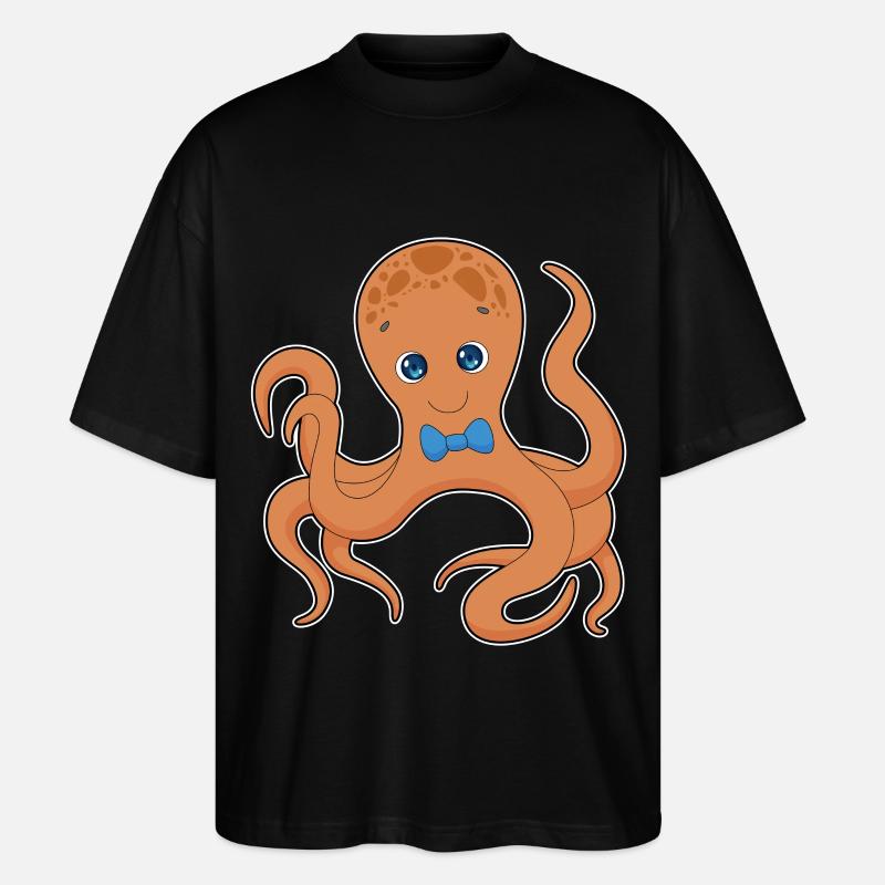 Krake Fliege - Stanley/Stella Oversized Unisex Bio T-Shirt Blaster 2.0 - Schwarz