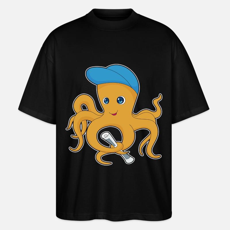 Krake Zeitung - Stanley/Stella Oversized Unisex Bio T-Shirt Blaster 2.0 - Schwarz
