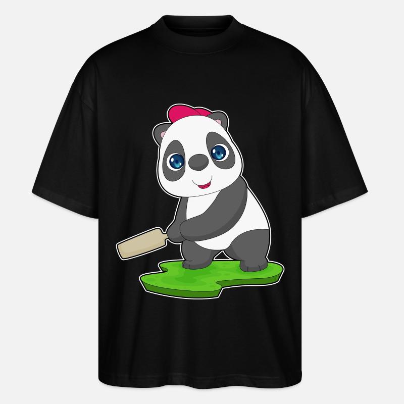 Panda Cricket Battes de cricket - T-shirt bio Blaster 2.0 coupe oversize Stanley/Stella Unisexe - noir