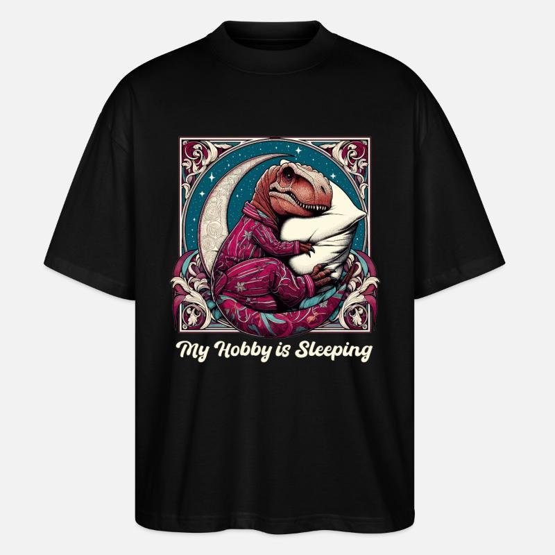 T-Rex Sleeping Hobby Cadeau - T-shirt bio Blaster 2.0 coupe oversize Stanley/Stella Unisexe - noir