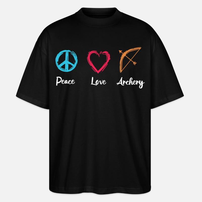 Tir à l’arc Peace Love - T-shirt bio Blaster 2.0 coupe oversize Stanley/Stella Unisexe - noir