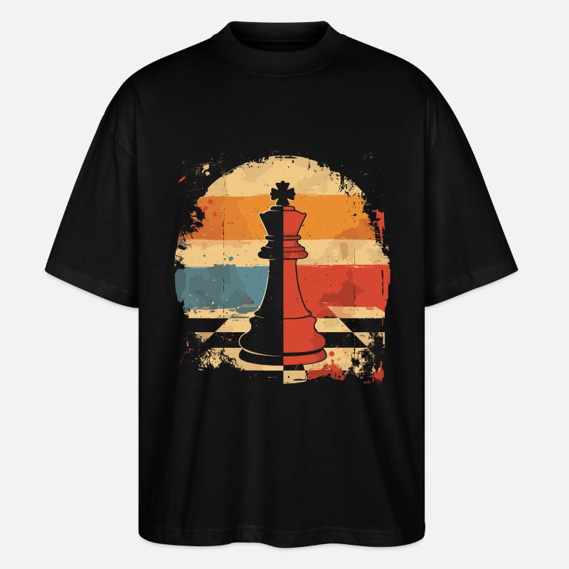 Schachfigur Retrowave - Stanley/Stella Oversized Unisex Bio T-Shirt Blaster 2.0 - Schwarz