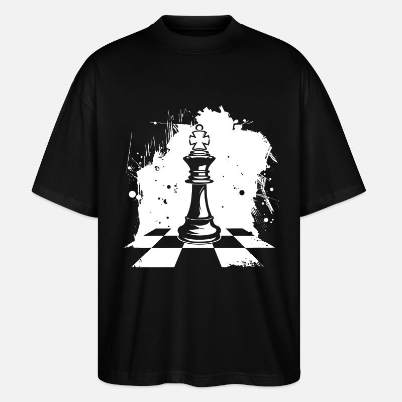 Graphiques de pièces d’échecs - T-shirt bio Blaster 2.0 coupe oversize Stanley/Stella Unisexe - noir