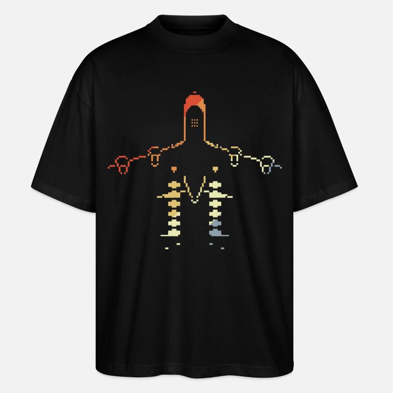 Flugzeug Pixelgrafik - Stanley/Stella Oversized Unisex Bio T-Shirt Blaster 2.0 - Schwarz