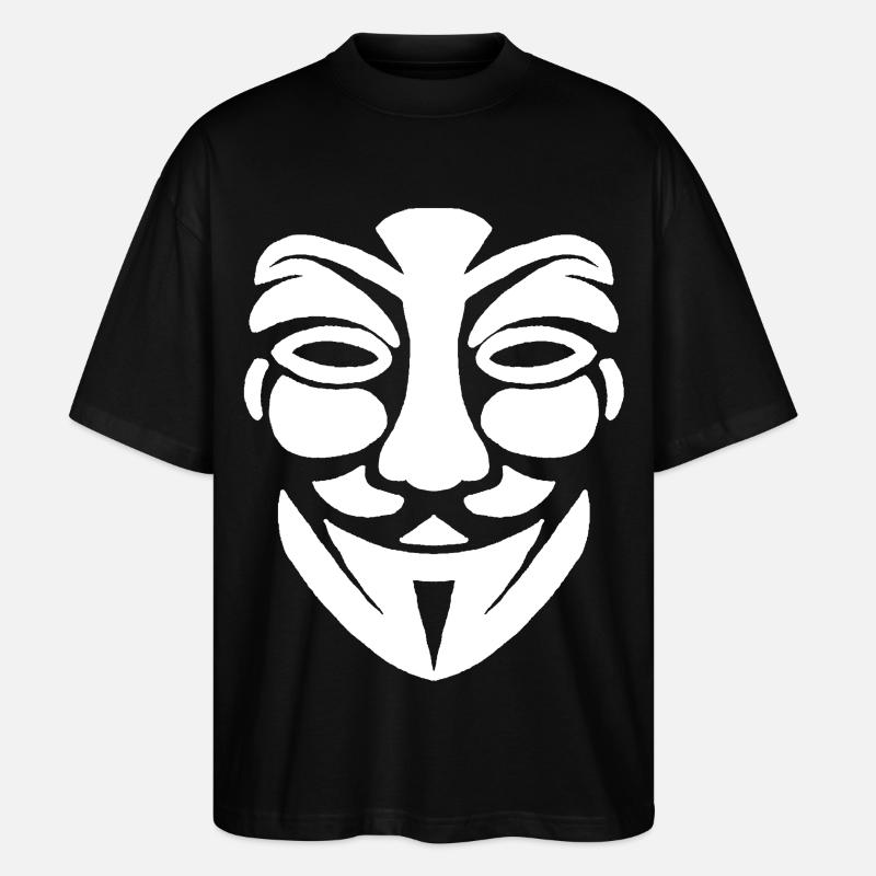 Anonymes Gesicht - Stanley/Stella Oversized Unisex Bio T-Shirt Blaster 2.0 - Schwarz