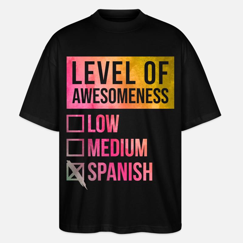 Spanisch - Stanley/Stella Oversized Unisex Bio T-Shirt Blaster 2.0 - Schwarz