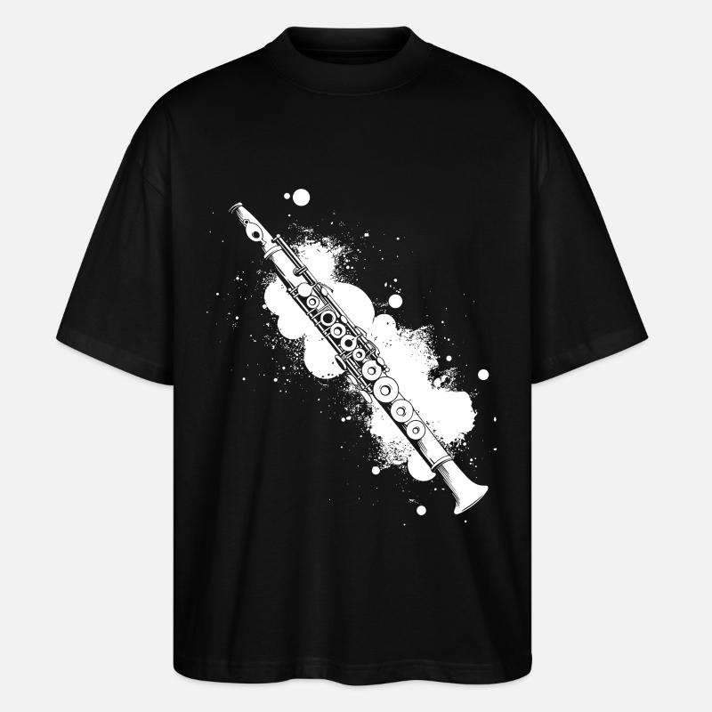 Flöte Graffiti - Stanley/Stella Oversized Unisex Bio T-Shirt Blaster 2.0 - Schwarz