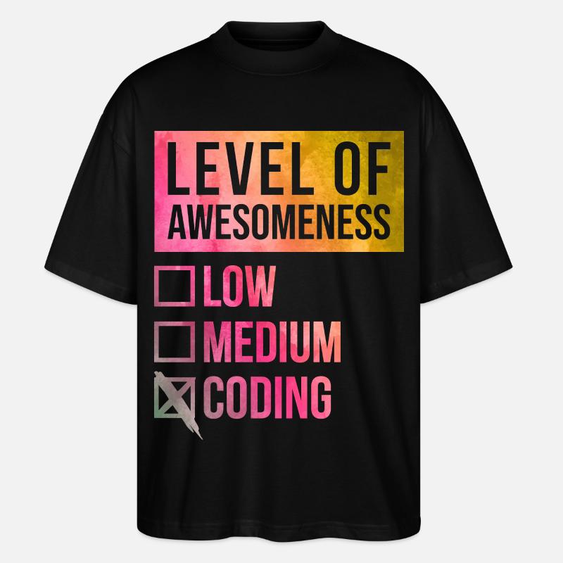 codage - T-shirt bio Blaster 2.0 coupe oversize Stanley/Stella Unisexe - noir