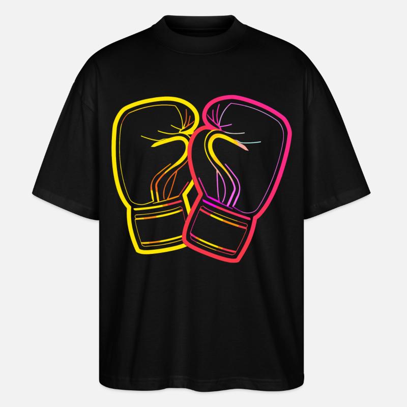 Dessin de gants de boxe - T-shirt bio Blaster 2.0 coupe oversize Stanley/Stella Unisexe - noir