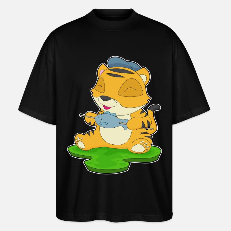 Poisson pêcheur tigre - T-shirt bio Blaster 2.0 coupe oversize Stanley/Stella Unisexe - noir