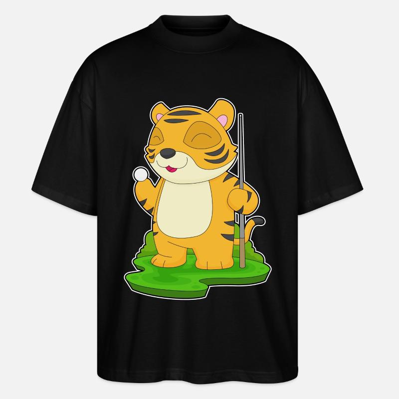 Tiger Billiard Cue - Stanley/Stella Oversized Unisex Organic T-shirt Blaster 2.0 - black