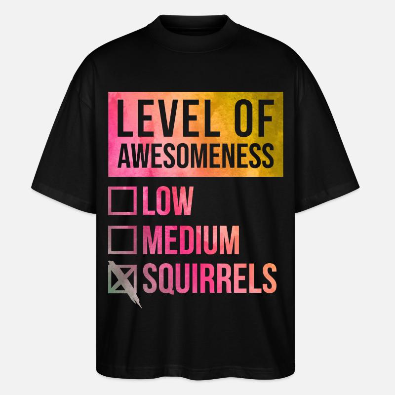 Eichhörnchen - Stanley/Stella Oversized Unisex Bio T-Shirt Blaster 2.0 - Schwarz