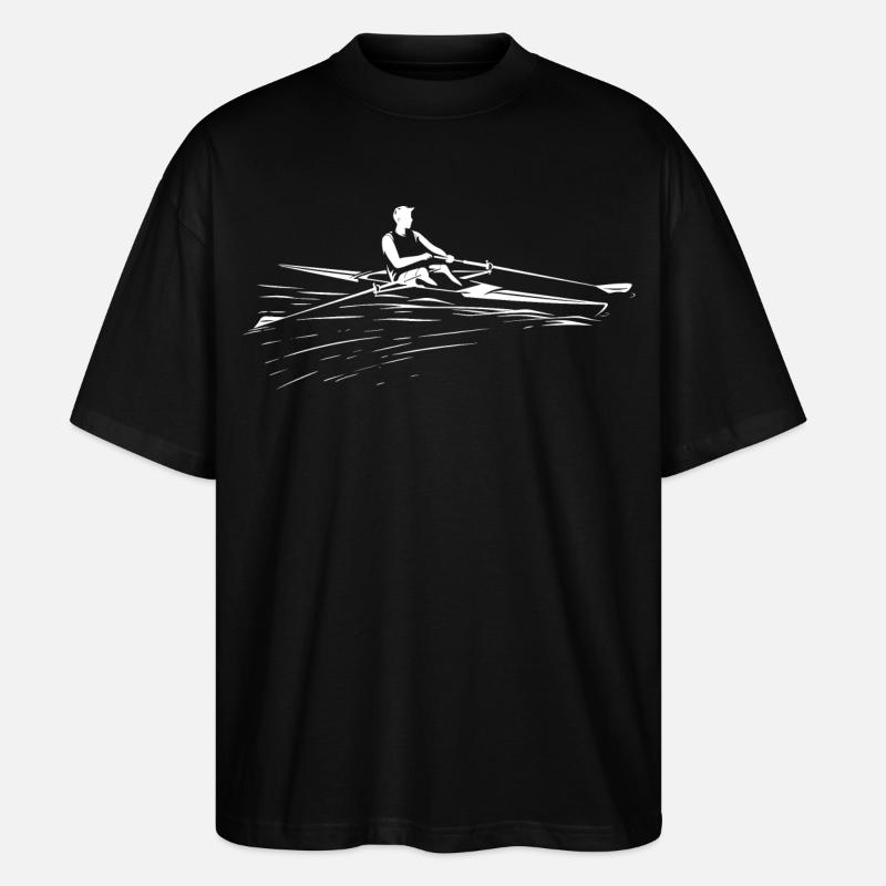 Ruderer Skizze - Stanley/Stella Oversized Unisex Bio T-Shirt Blaster 2.0 - Schwarz