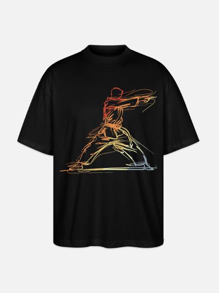 Karateka Line Sketch Retro - Stanley/Stella Oversized Unisex Organic T-shirt Blaster 2.0 - black