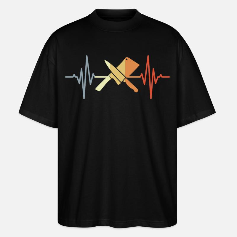 Hackbeil Messer Herzlinie - Stanley/Stella Oversized Unisex Bio T-Shirt Blaster 2.0 - Schwarz