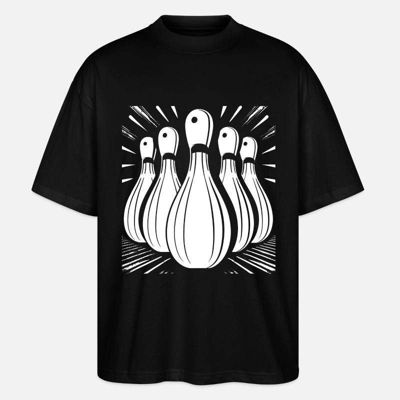 Bowling Graphics - Stanley/Stella Oversized Unisex Organic T-shirt Blaster 2.0 - black