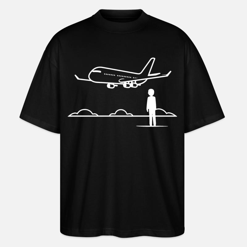Plane Spotter - Stanley/Stella Oversized Unisex Bio T-Shirt Blaster 2.0 - Schwarz
