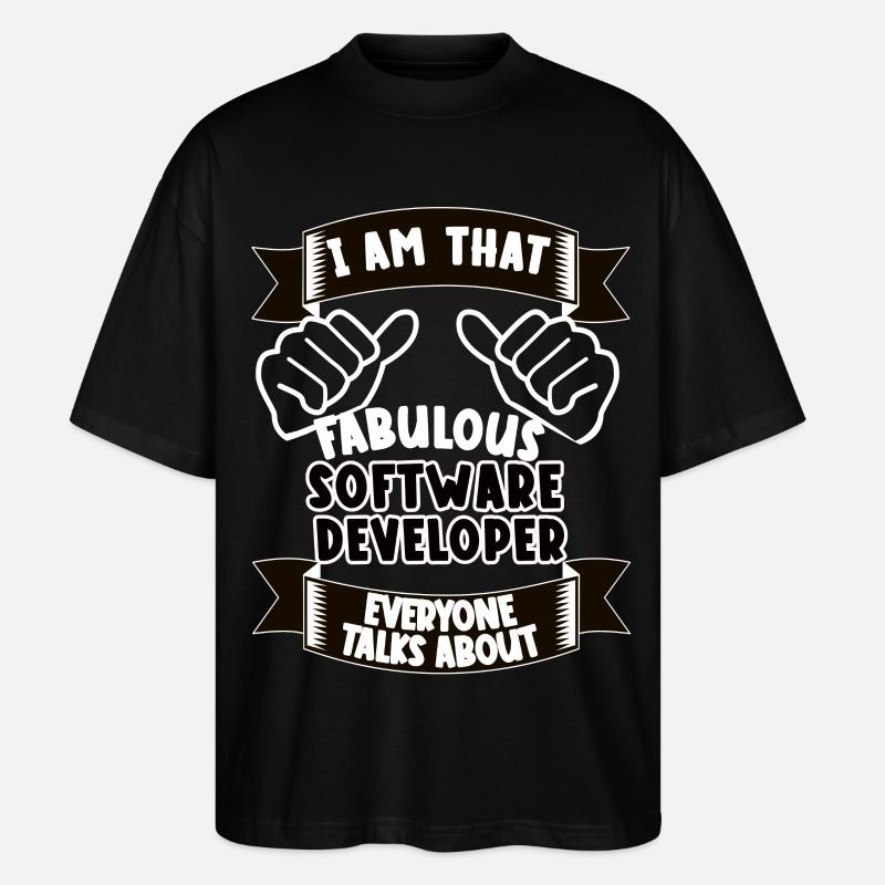 Softwareentwickler Lustiger Spruch Geschenk - Stanley/Stella Oversized Unisex Bio T-Shirt Blaster 2.0 - Schwarz